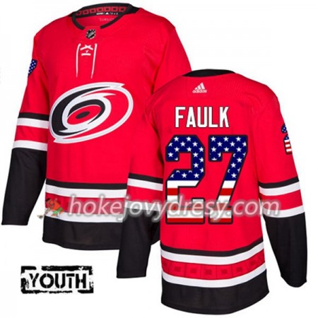 Dětské Hokejový Dres Carolina Hurricanes Justin Faulk 27 2017-2018 USA Flag Fashion Černá Adidas Authentic